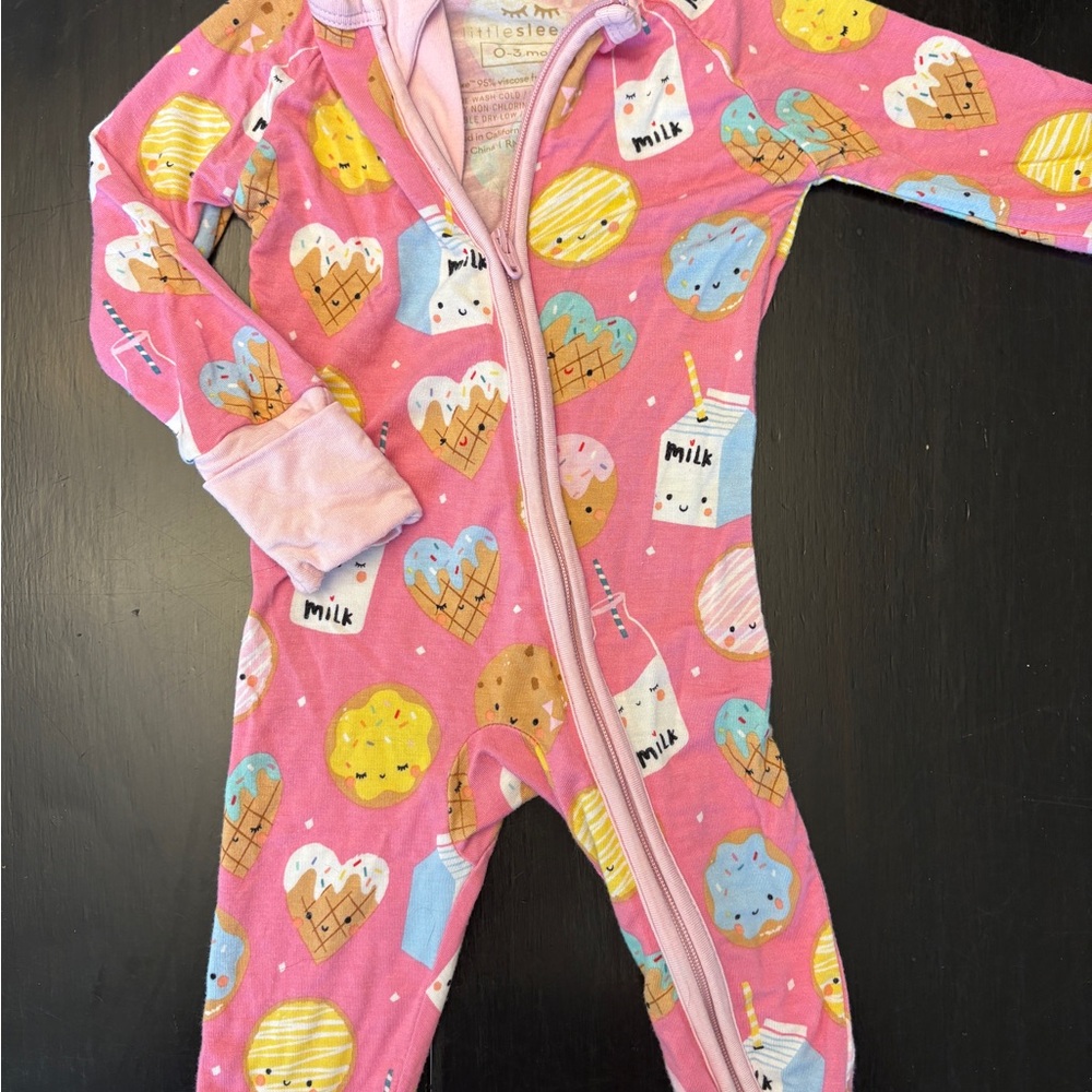 Little Sleepies Pink Footies with Whimsical Print